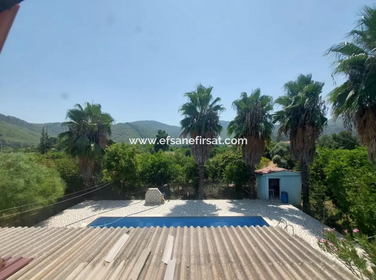 Frei Stehendes Haus Mit Pool, Berg- Und Naturblick In Muğla Ortaca Okçular Zu Verkaufen
