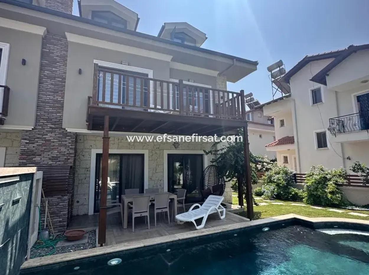 Flat, Furnished 5 1 Luxury Villa With Swimming Pool For Sale In Dalyan, Mugla