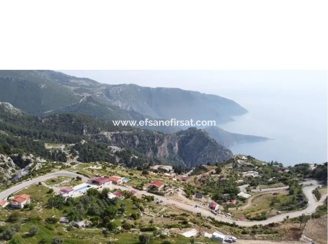 Fethiye Karaağaç Detached Title Deed Sea View 400 M2 Land For Sale