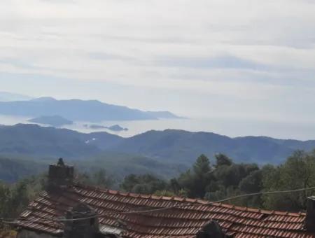 Sea View House For Sale In Gocek Gokceovacik And 246 M2 Land