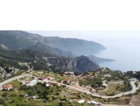 Fethiye Karaağaç Detached Title Deed Sea View 400 M2 Land For Sale