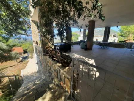 Muğla Dalyan Gökbelde Sea View, Swimming Pool, 1800 M2 Land 2 1 Furnished Stone House For Rent