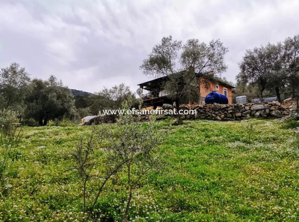 Fethiye Göcek Taşbaşında Satılık Doğa İçinde Müstakil Köy Evi