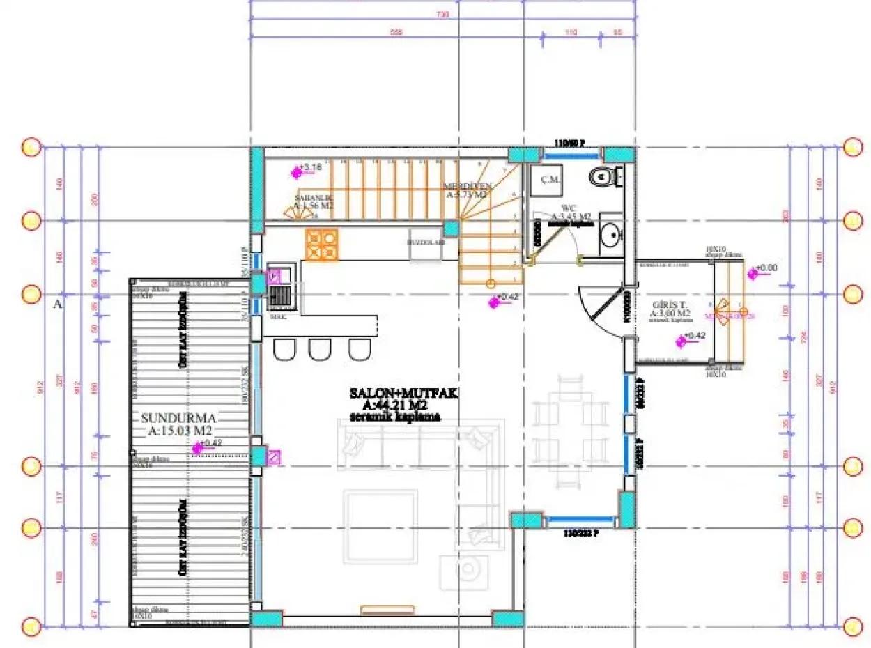 Muğla Ortaca Mergenlide 417 M2 İmarlı Projesi Hazır Arsa Satılık
