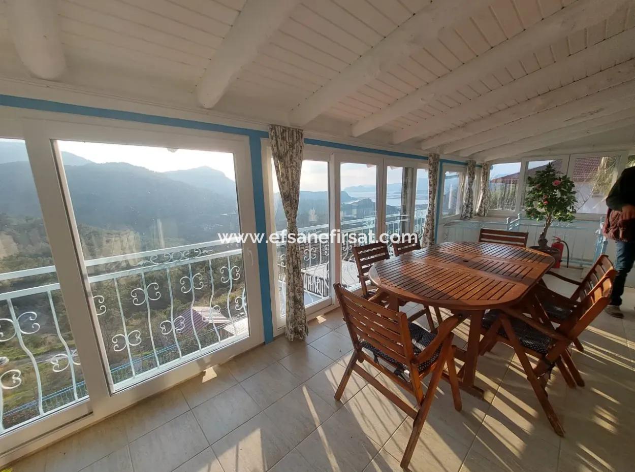 Muğla Dalyan Gökbel De 4+1 Deniz Manzaralı Müstakil Eşyalı Villa Satılık