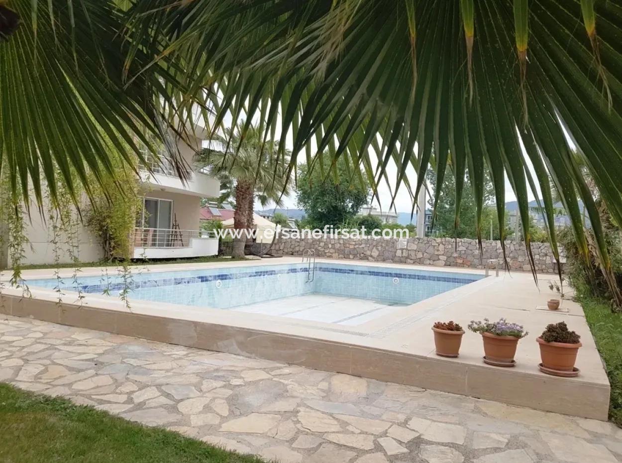 Dalaman Da Yüzme Havuzlu 2+1 Kelepir Eşyalı Daire Satılık