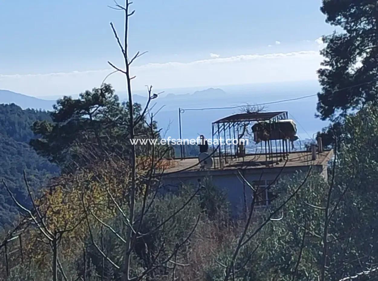 Antalya Finike Alacadağda Deniz Ve Doğa Manzaralı 8500 M2 Arazide 120 M2, 3+1 Tek Katlı Ev Satılık